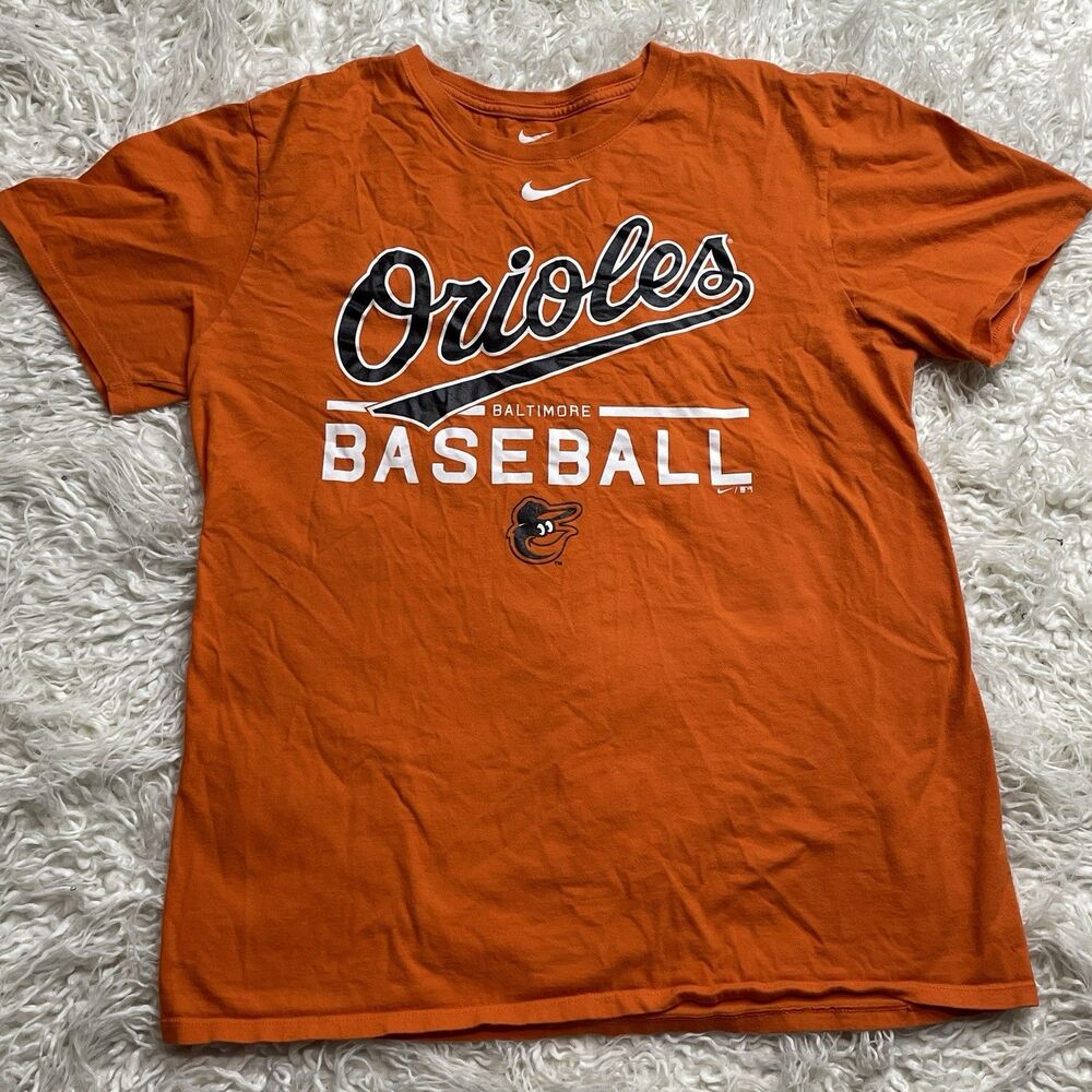 Baltimore Orioles T Shirt Size Large Athletic Cut The Nike Tee Orange